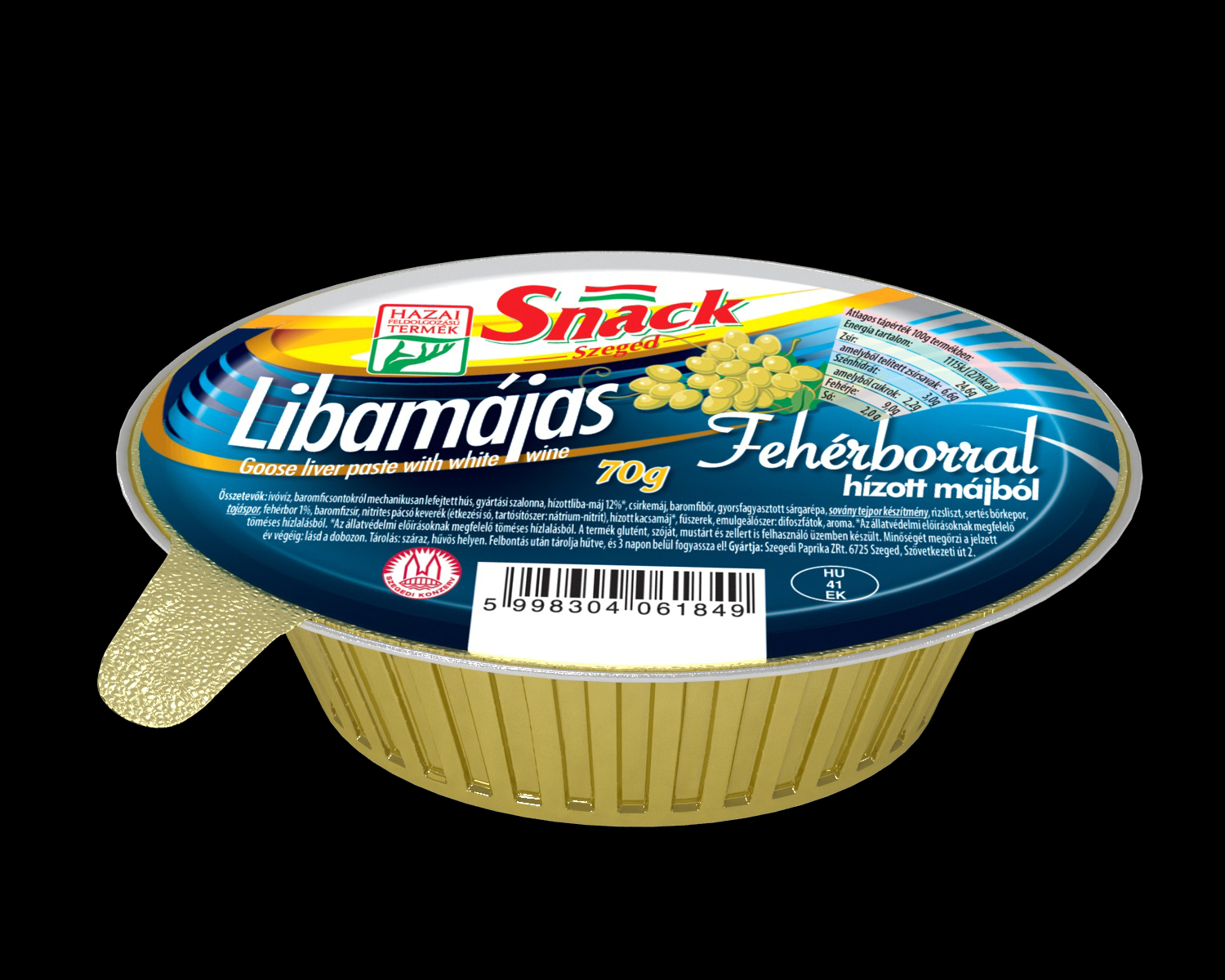 Snack Libamájas fehérborral pástétom 75g